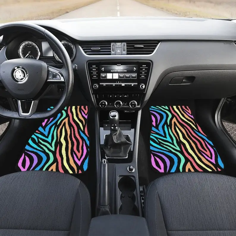 

Colorful Animal Print Abstract Art Car Floor Mats Set, Front and Back Floor Mats for Car, Car Accessories