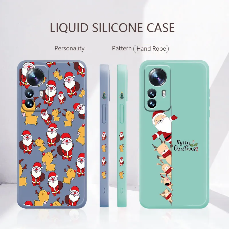 

Christmas Santa Claus Reindeer Liquid Case For Samsung Galaxy A52s A73 A72 A53 A33 A32 A22 A13 A02s A21s A12 A31 A51 A71 A03s