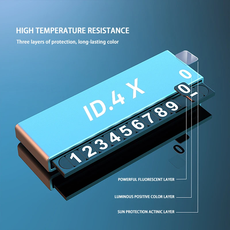Автомобильная металлическая табличка с номером для временной парковки VW ID4 Crozz ID4X