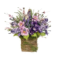 lavender basket spring wreaths purple flower wreath for spring and summer decor floral garland for easter door window party
