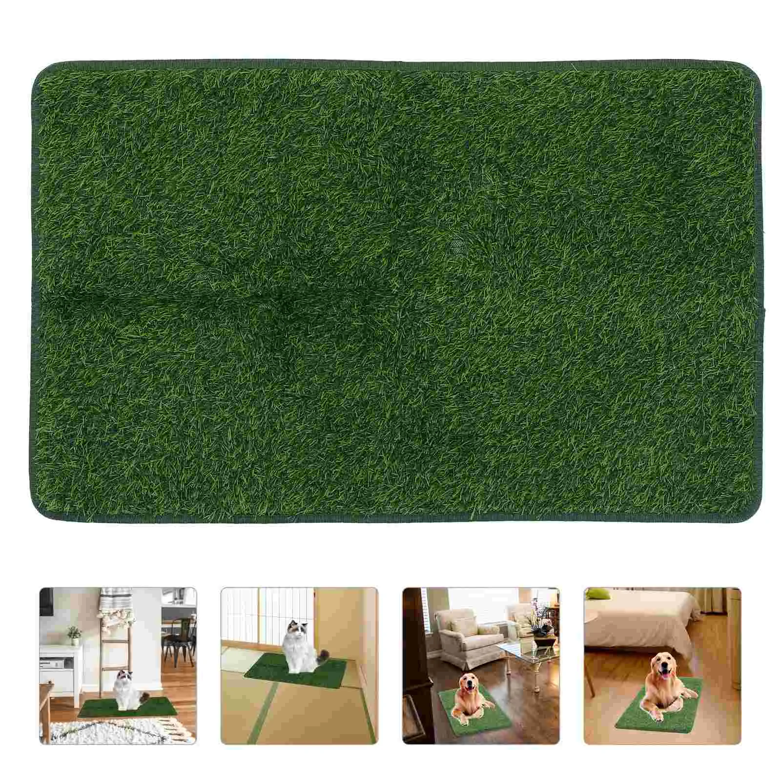 

Pet Mat Vivid Fake Grass Wear-resistant Pad Doggy Pee Cage Artifical Turf Decorative Playing Floor Accessory