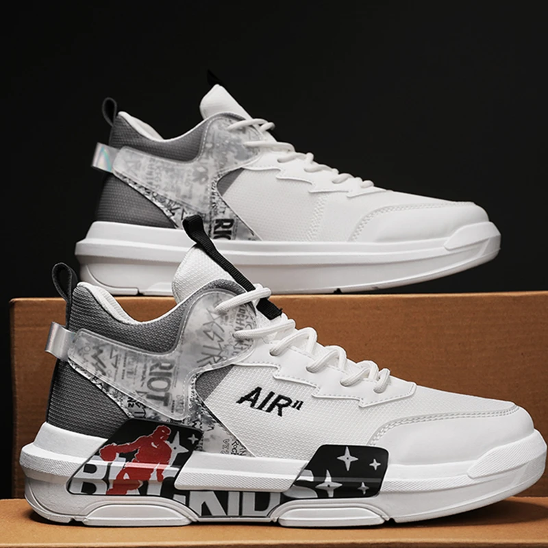 Men's Shoes Breathable Cushioning Non-Slip Student Street Basketball Sports Shoes Gym Fitness Running Training Athletic Sneakers