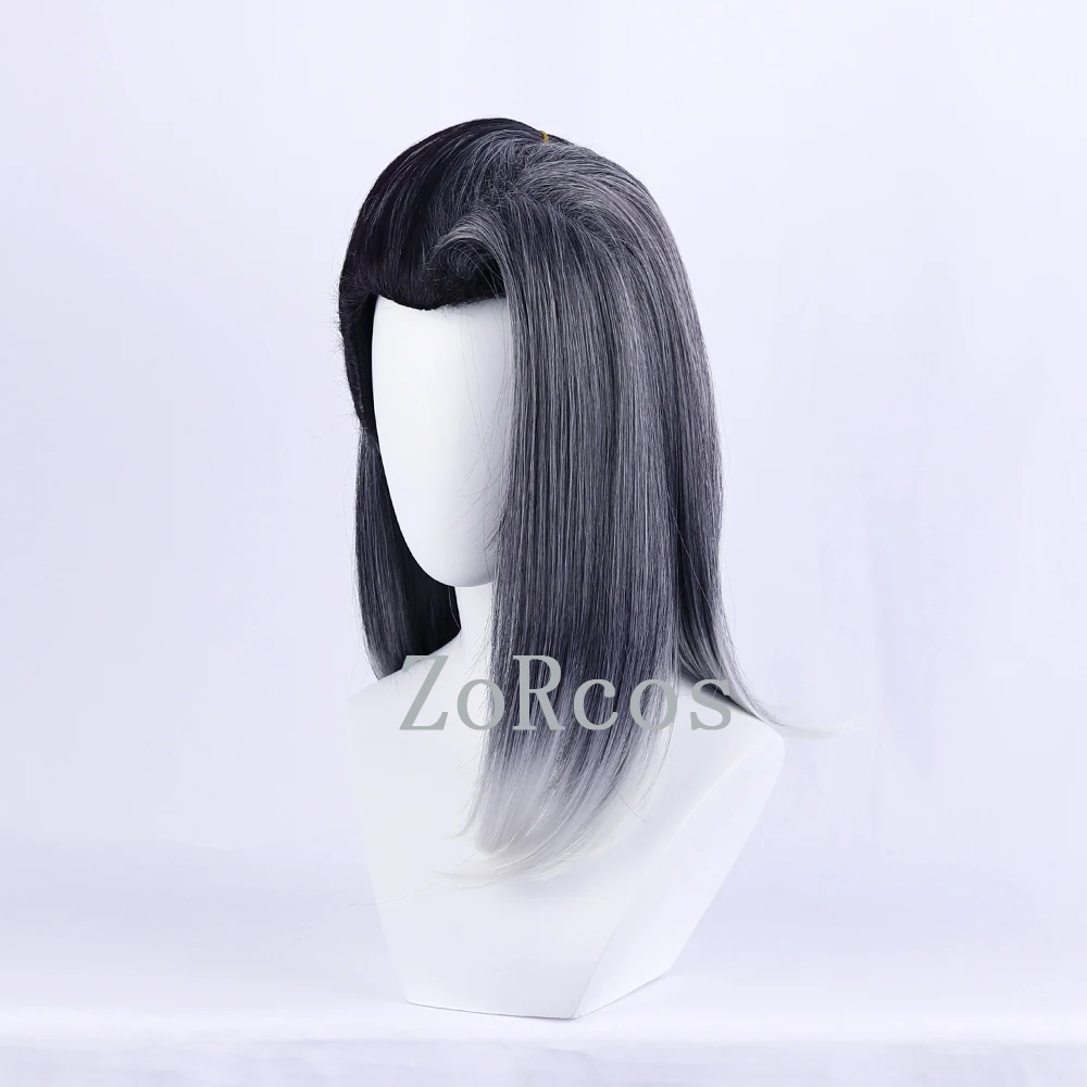 Парик для косплея Valorant термостойкий синтетический короткий с градиентом синего