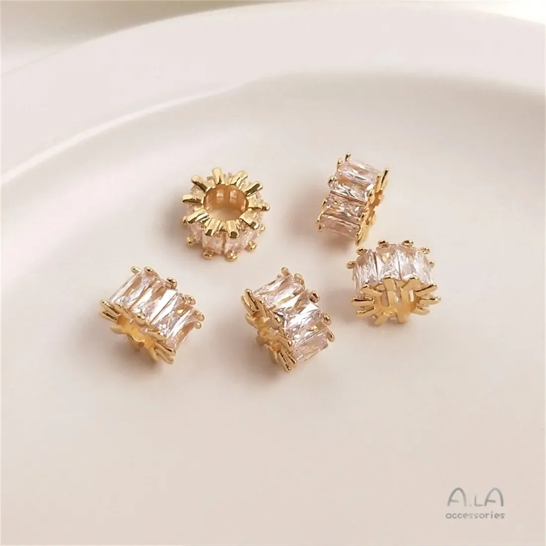 1 шт. посылка из 14-каратного золота с микроинкрустацией цирконом бусиной-ведром