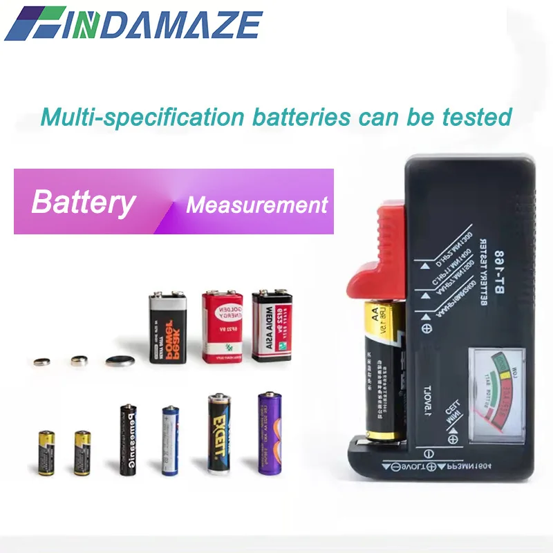 

Digital Battery Capacity Measuring Instrument Checker Is Suitable for 9V 1.5V AA AAA Battery C D Battery BT-168 Voltage Tester