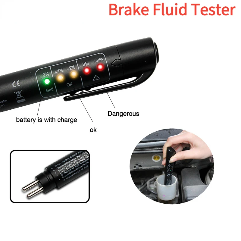 NEW Brake Fluid Tester Car Liquid Testing Test Tool Car Diagnostic Tester Oil Quality Test with Liquid LED Display Testing Tools