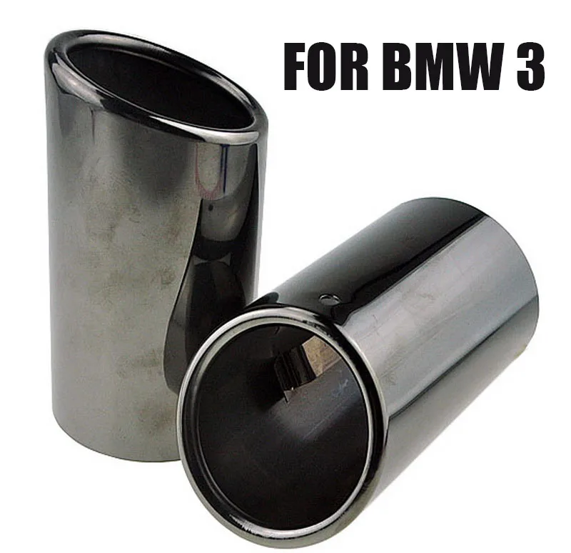 

Car Tail Throat Exhaust Pipe Tail Muffler Rear High Quality Stainless Steel 2 Pcs/Set Titanium Black For BMW 3 Series 2005-2011