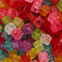 100pcslot candy color plastic square transparent letter beads for jewelry making accessories colorful big hole beads loose bead