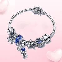 hot sale jewelry gifts for women bracelets diystarry sky designer charms fit original pandora 925sterling silver beadeds bangle