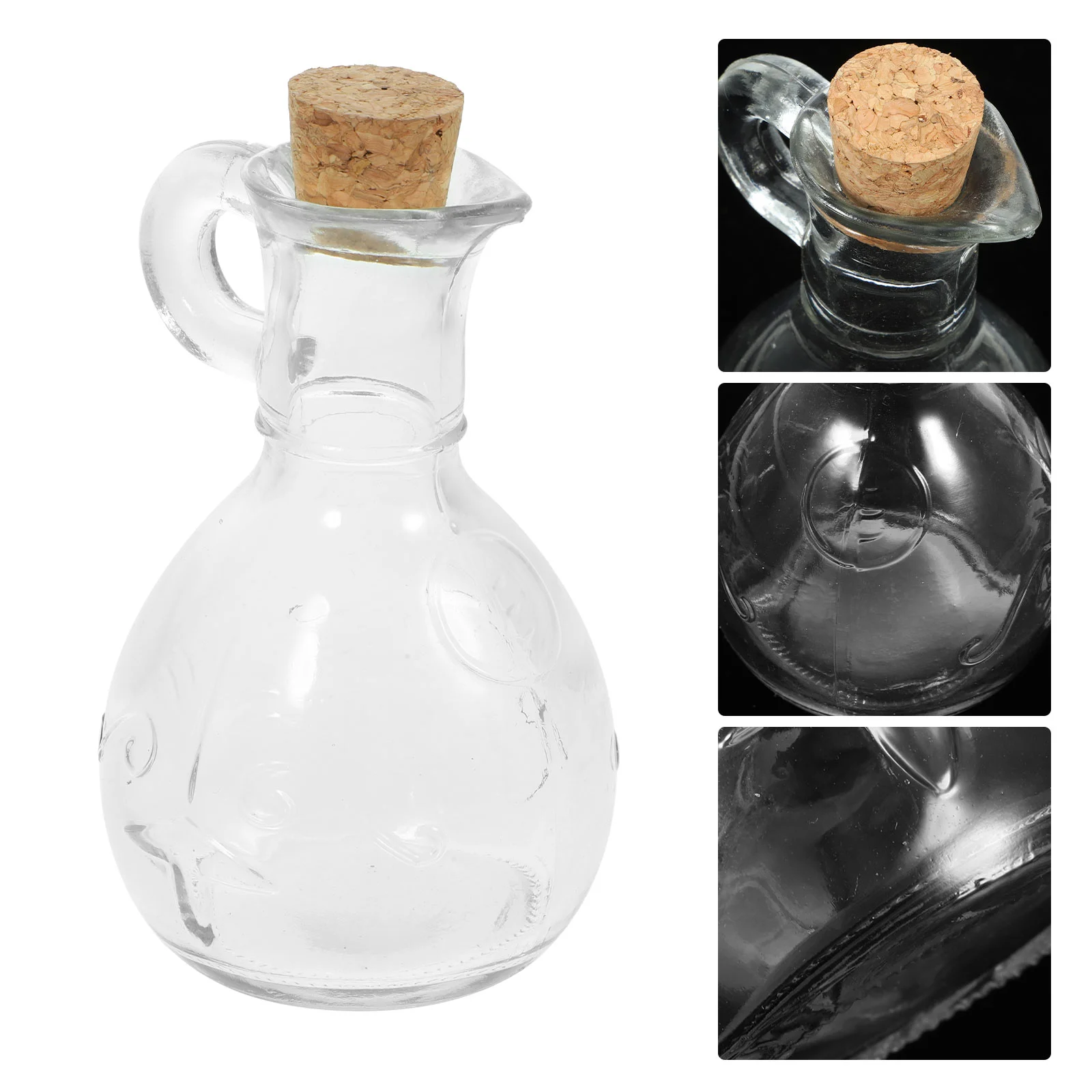 

Liquid Dispenser Glass Oil Bottle Soy Sauce Container Castor Vinegar Holder Spout Transparent Small Condiment