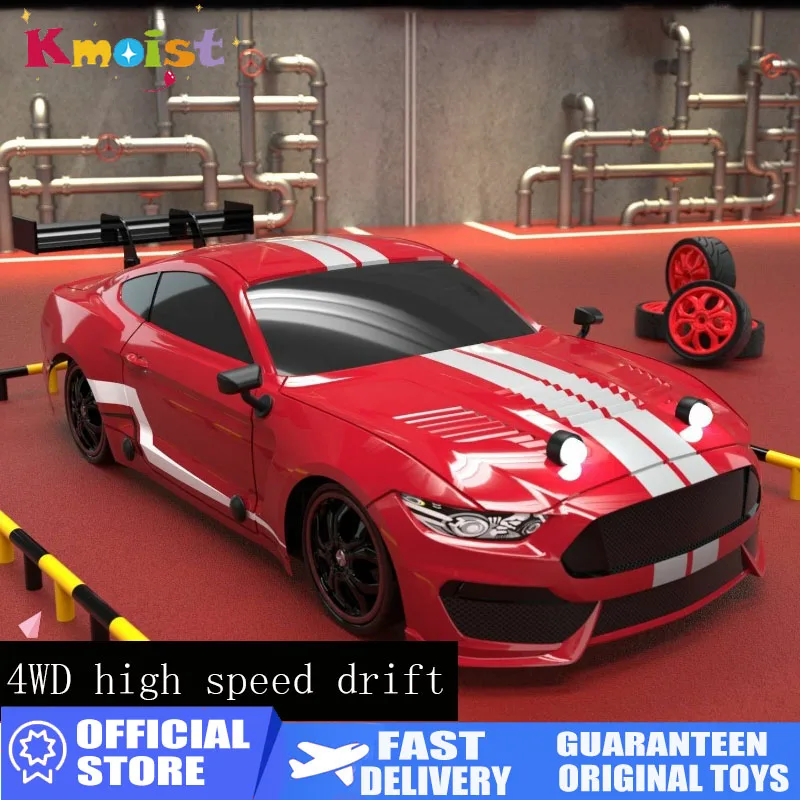 

RC Vehicle Electric Remote Control Car Drifting High-Speed Sports Car Gtr Mustang Handle Racing PVC 4WD Toys for Boys Kids Gifts