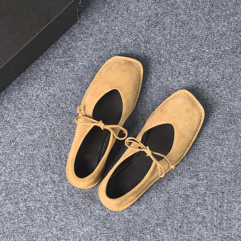 Женские летние туфли Garaouy новые Повседневные балетки с квадратным носком из