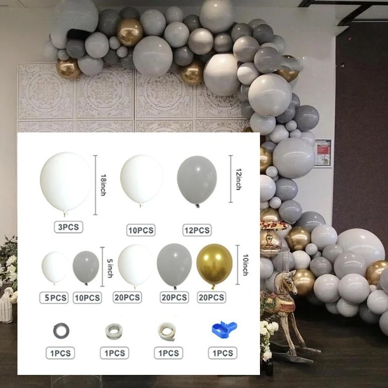 

Grey Balloon Garland Set Theme Wedding Birthday Party Decoration Supplies Balloon Chain Combination Package