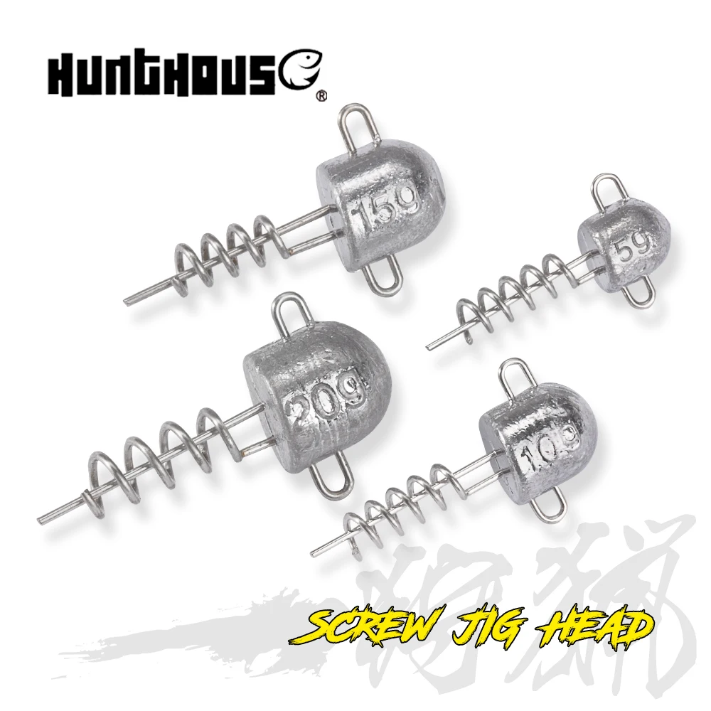 

Hunthouse Screw Fishing Jig Head Hook 5g 10g 15g 20g Fishing Lead Hook Soft Lure Shad Screw Head Jigging Head