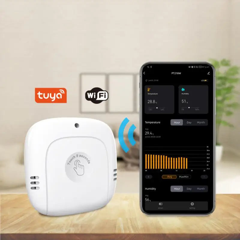 

WIFI Hygrometer Sensor Tuya Smart Temperature And Humidity Sensor Smart App Control Indoor Intelligent Hygrometer Detectors