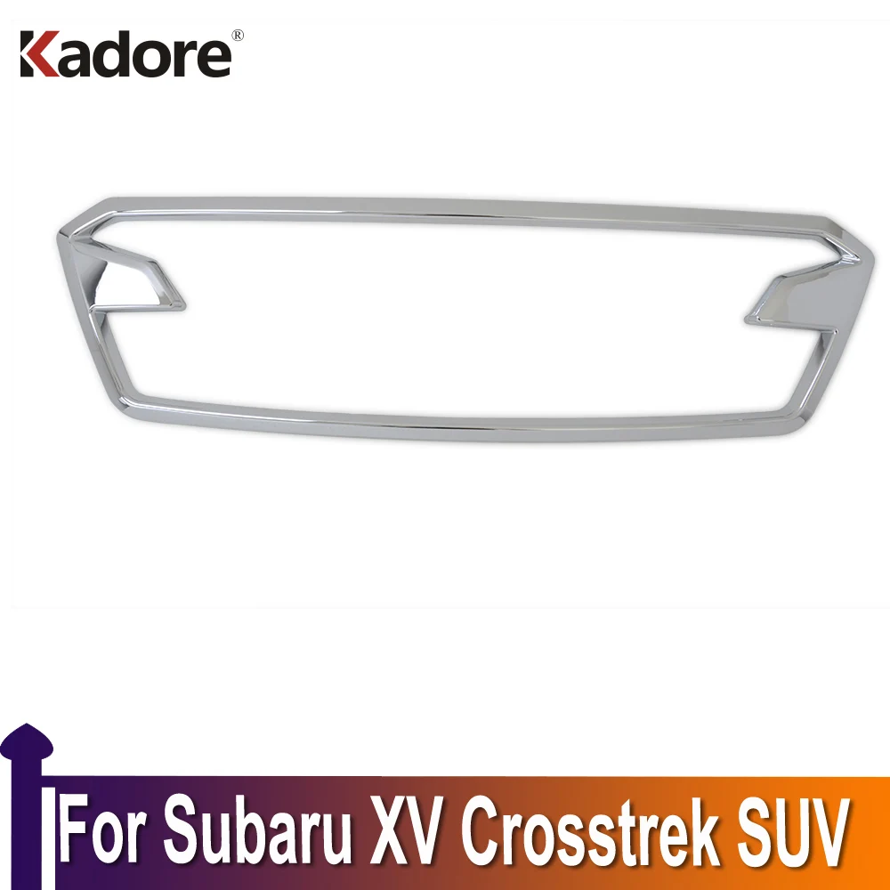 

For Subaru XV Crosstrek SUV 2018 2019 2020 Chrome Front Grill Gille Cover Trim Sticker Center Mouldings Exterior Accessories
