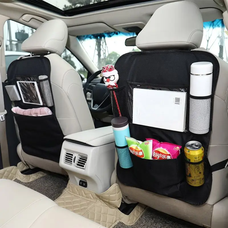 

Car Back for Seat Organizer Front for Seat Storage Kids Pocket Bag Auto Travel Kick Mat Stowing Tidying Bag A2UB