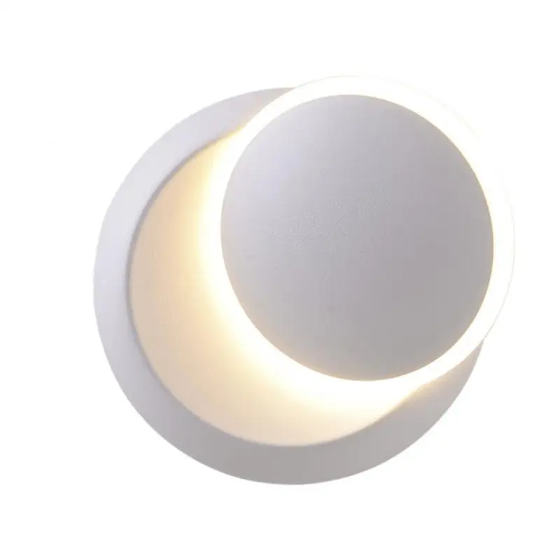 

Wall Lamp Nordic Moon Chasing Bedroom Wall Lights Simple Aluminum 360° Rotatable Lighting Eye Protection Home Decors Sconces