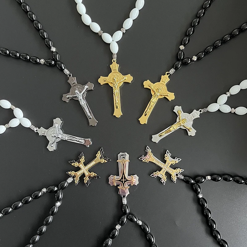 

2022 New Style Alloy Rosary On Car Pendant Russia Orthodox Church Cross Gift Hand-Made In The Rearview Mirror DIY Accessories