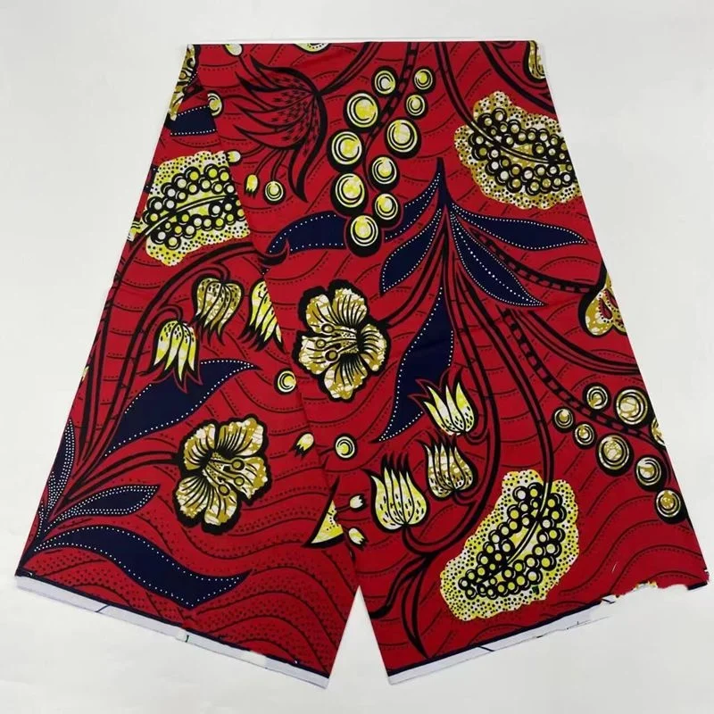 

2023 High Quality African Wax Fabric Stretch Ankara Print Brode Cotton Material Wrapper New Gold Line Pattern For Sewing 6Yards