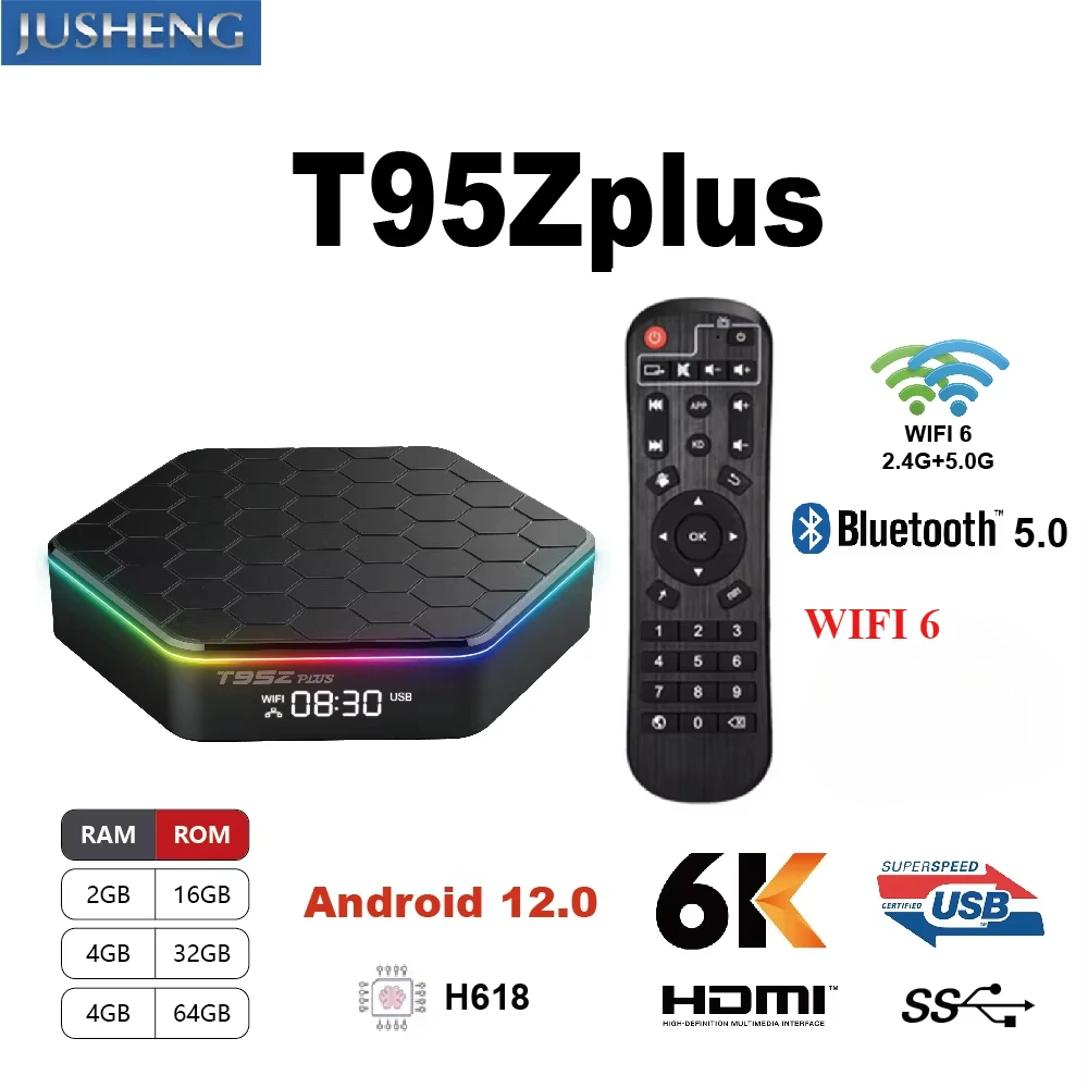 JSAMAZING T95Z Plus Smart TV Box Android 12.0 4K