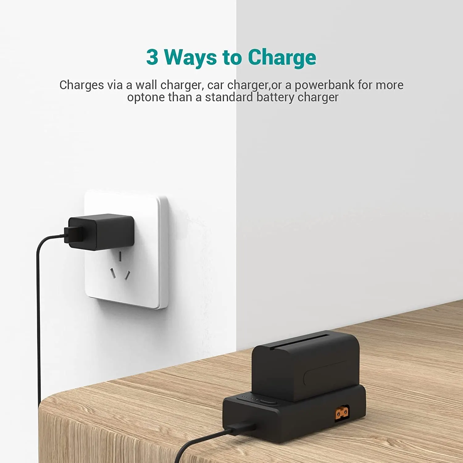 Фото Зарядное устройство ZGCINE NP-F с быстрой зарядкой USB-C PD и выходом D-Tap USB-A для аккумуляторов Sony NP-F550, NP-F750, NP-F970, камер, мониторов и видеосветильников №2