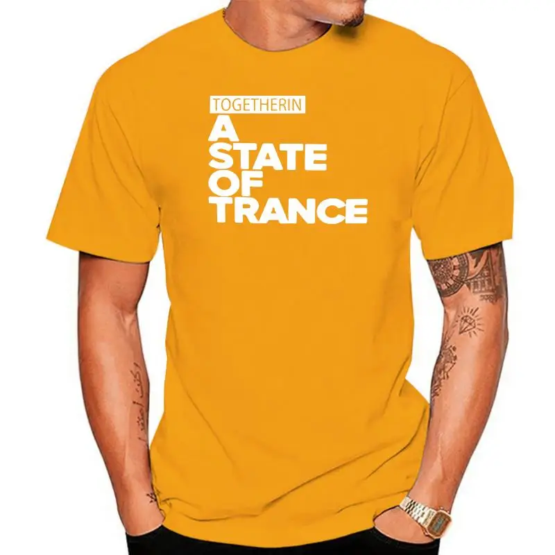 

Fashion T-shirt Trendy Cool Top Men's Armin Van Buuren Together In A State of Trance Letter Print T Shirt Popular Music