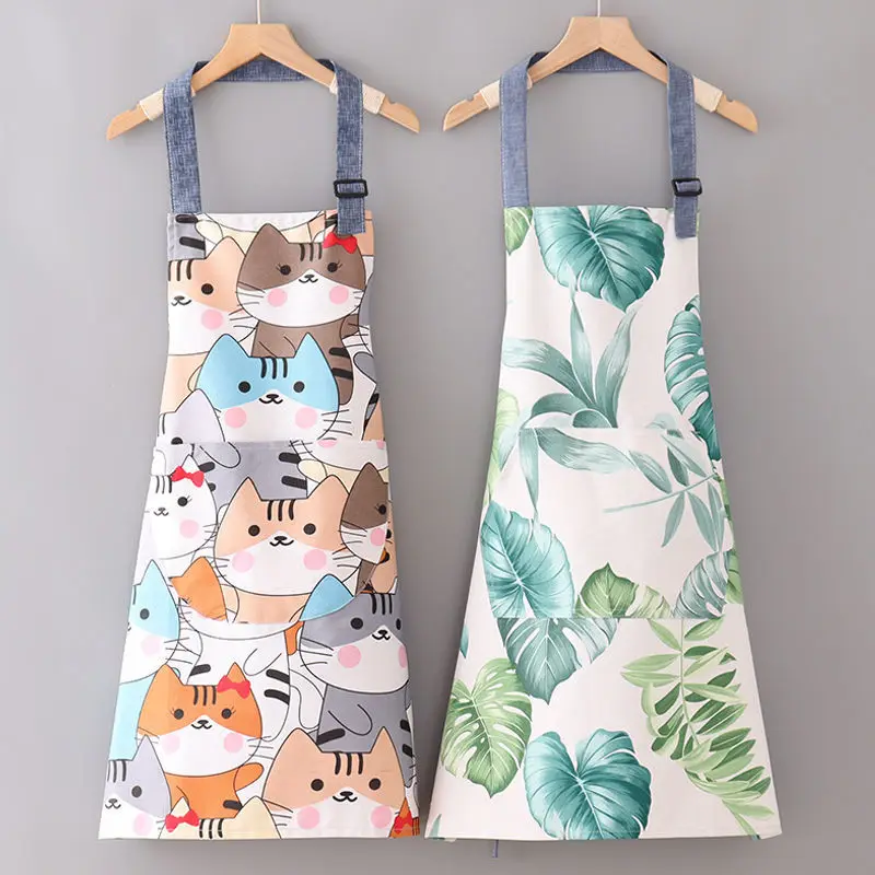 

Japanese Cotton Cute Canvas Cotton Apron Nordic Women's Kitchen Home Cooking Waist Summer Breathable Wear-resistant