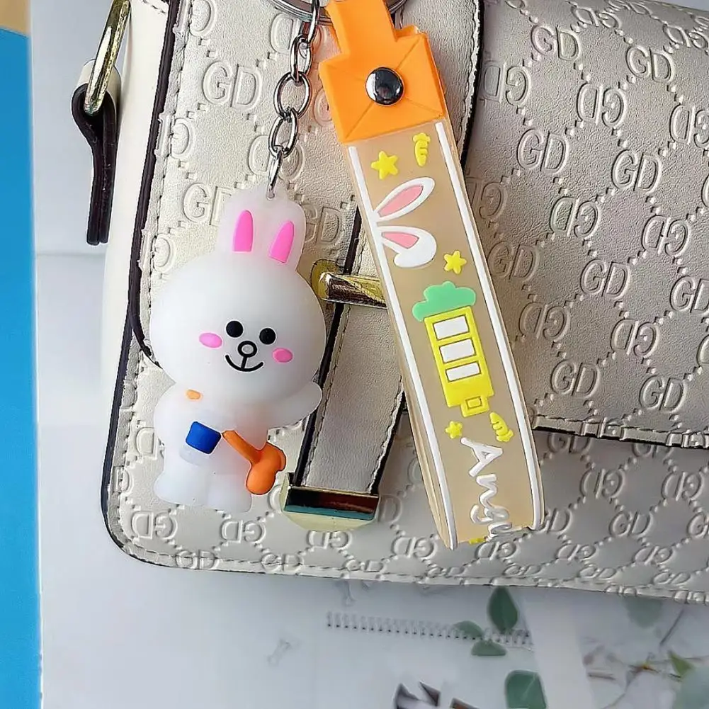 

Portable No Odor Lightweight Colorful Rabbit Style Keychain Pendant Toy Gift for Kids Keyholder Toy Rabbit Keychain