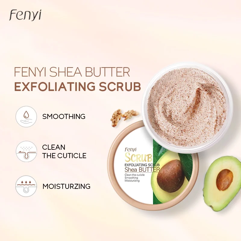 Shea Butter Body Scrub Deep Cleansing Cutin Peeled Face Lotion Refine Pores Remove Dead Skin Hydrating Exfoliating Body Wash
