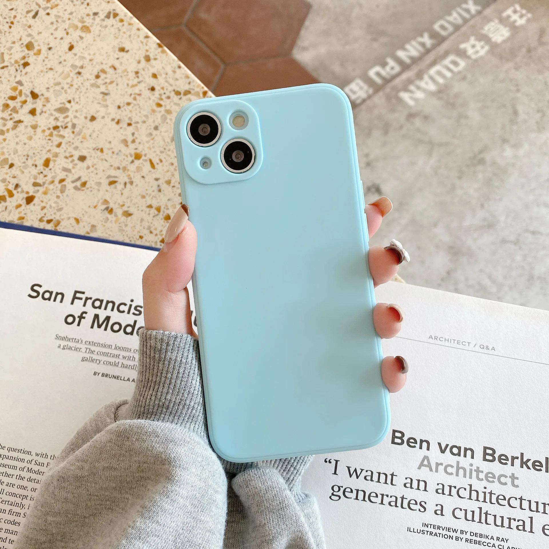 

15PCS Anti-fall Straight Edge Soft TPU Silicone Phone Case For iPhone 13 14 15 11 12 Pro Max Plain Simple Protective Cover
