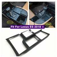 car center control gear shift decoration panel cover trim fit for lexus es 2018 2022 carbon fiber look interior accessories