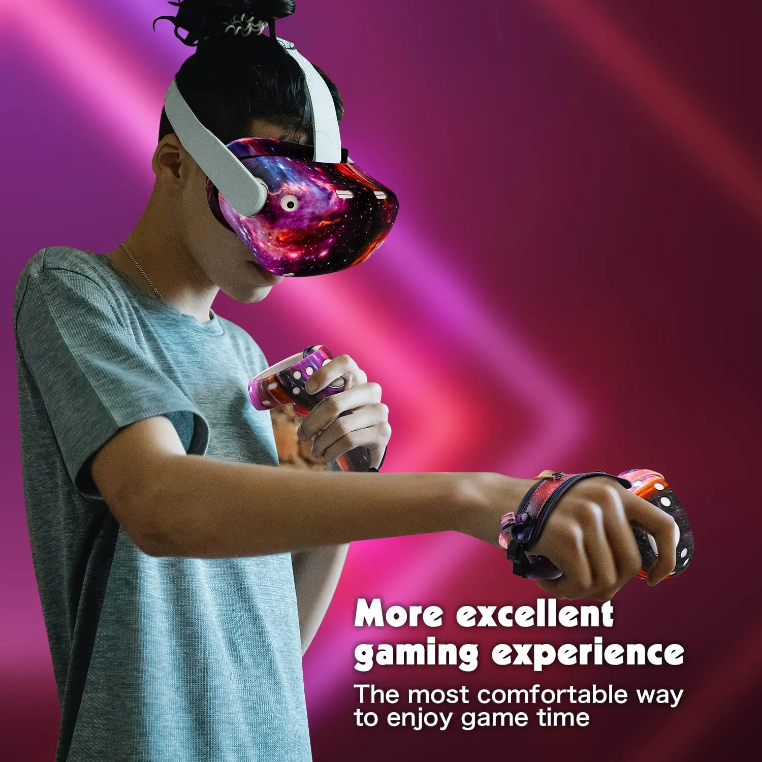 VR Protective Cover Set For Oculus Quest 2 VR Touch Controller Shell Case With Strap Handle Grip For Oculus Quest 2 Accessories