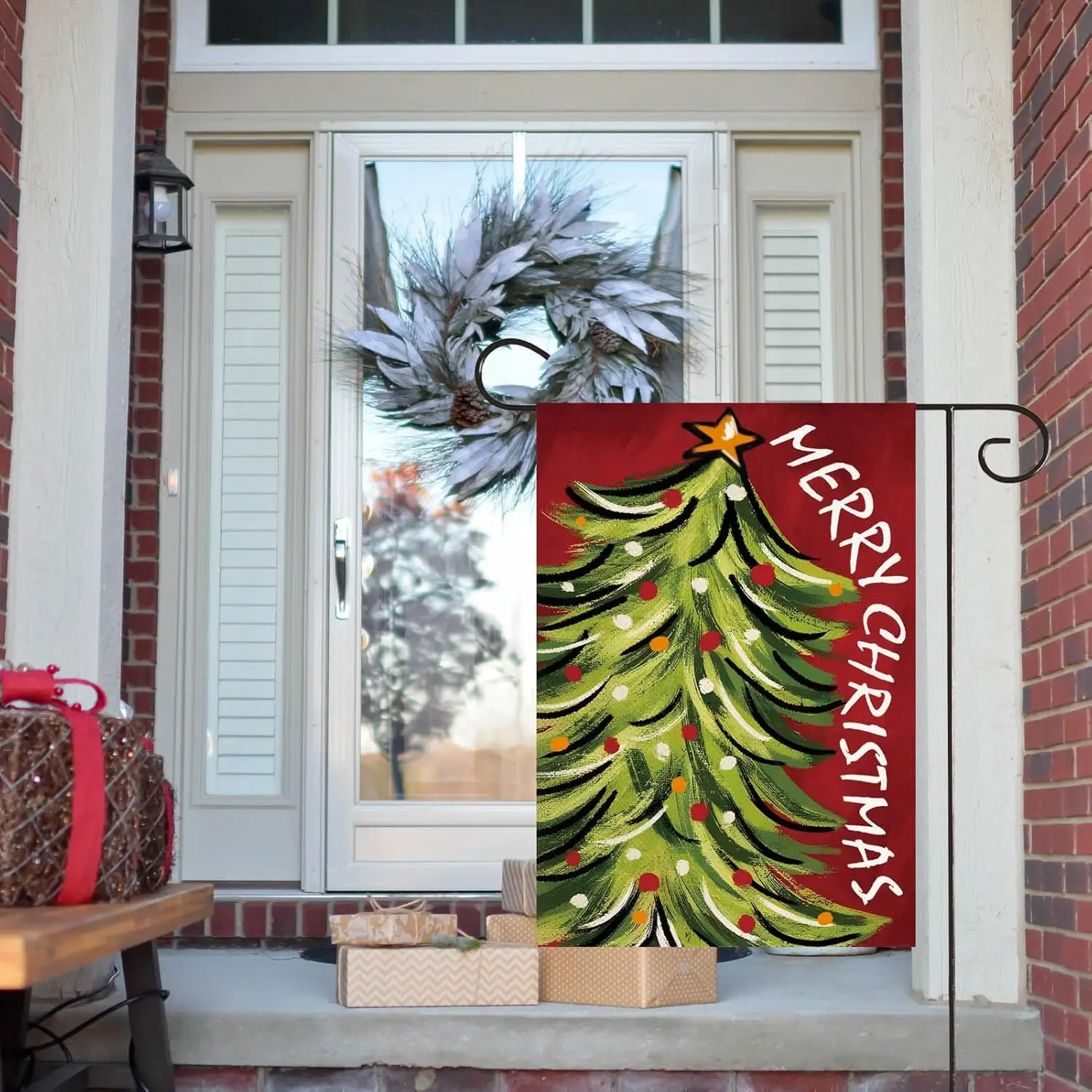 HOMFREEST С Рождеством Садовый Флаг 12x18 дюймов Двусторонний Рождественский Красный