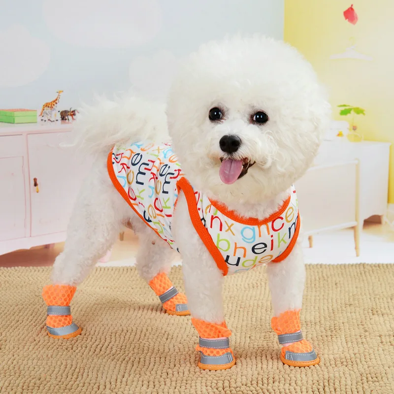 Pet Cat Clothes Animal Cartoon Printed Chihuahua Dog Shirt Puppy Cotton Vest Costumes | Vests