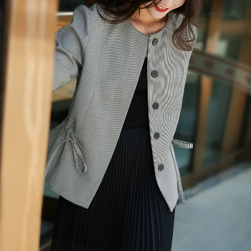 Винтажная куртка с рисунком тысячи птиц элегантный повседневный костюм