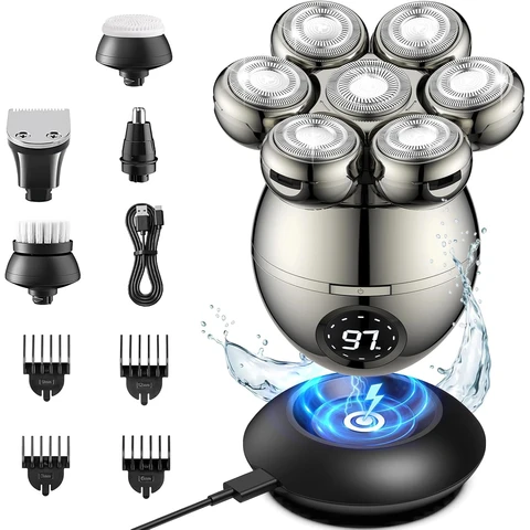 Мужская электрическая бритва для лысины 7D  IPX6