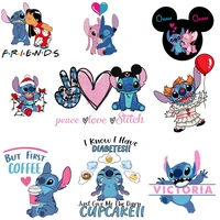 lilo stitch cartoon disney stickers iron on transfers for clothing diy accessory heat transfer thermal printing on jackets