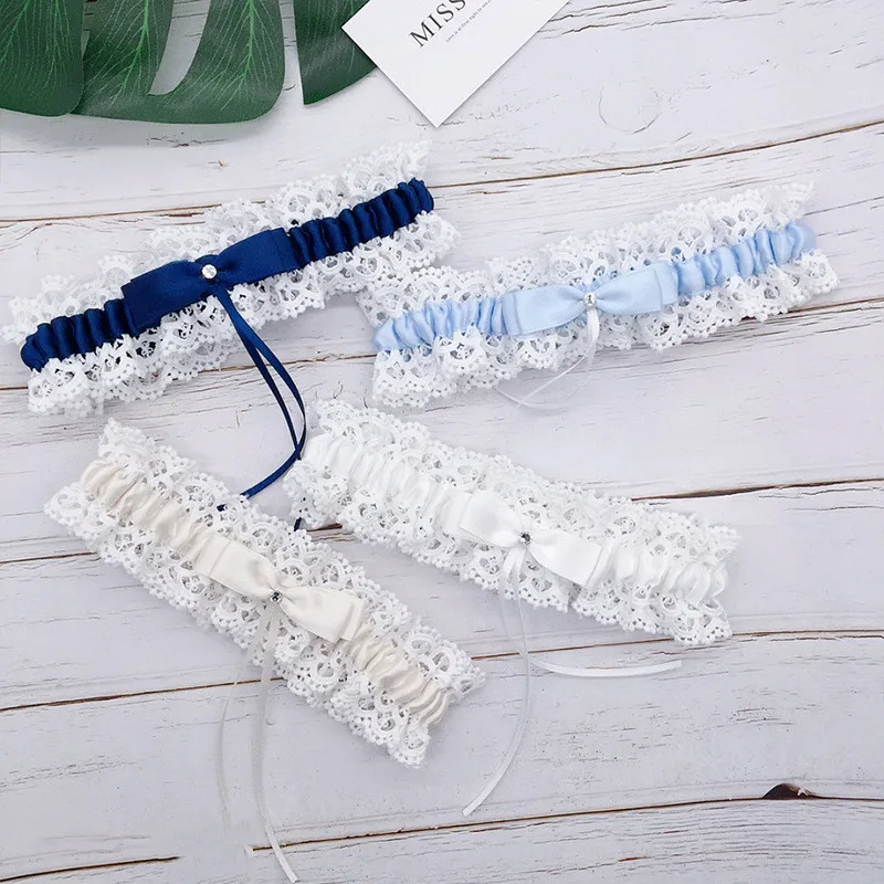 

Свадебные подвязки 4 цветов, Свадебные Подвязки для невесты, кружевные цветочные подвязки с бантом, сексуальные женские подвязки для ног, ко...