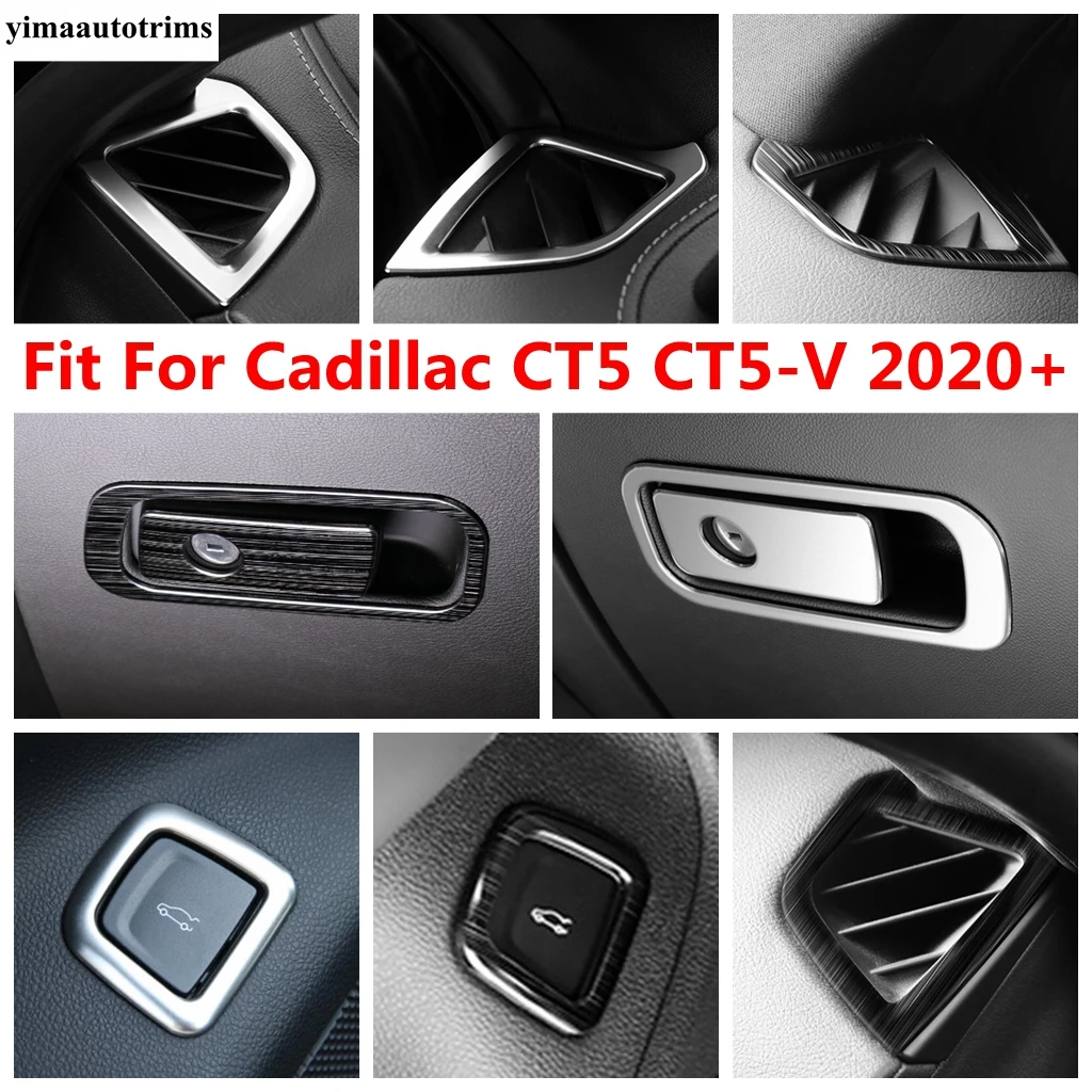 

Car Glove Box Sequin / Side Air Outlet Vent / Rear Tail Gate Button Cover Trim Accessories For Cadillac CT5 CT5-V 2020 - 2022