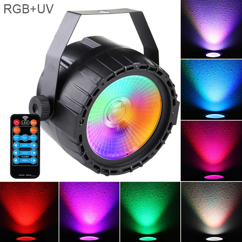 

Mini LED Stage Light 30W 90-240V Par Light COB RGB UV Light with Voice Control / DMX512 for DJ Bar / Party / KTV / Stage