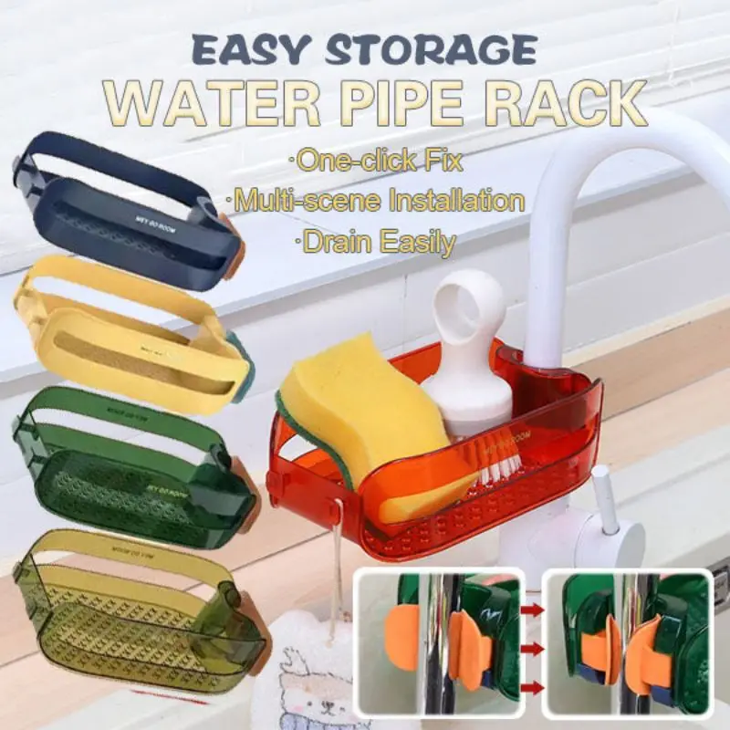 

2 in 1 Home Sink Organizer Faucet Hanging Drain Rack kitchen bathroom organizer Fruit and vegetable drainer sponge holder