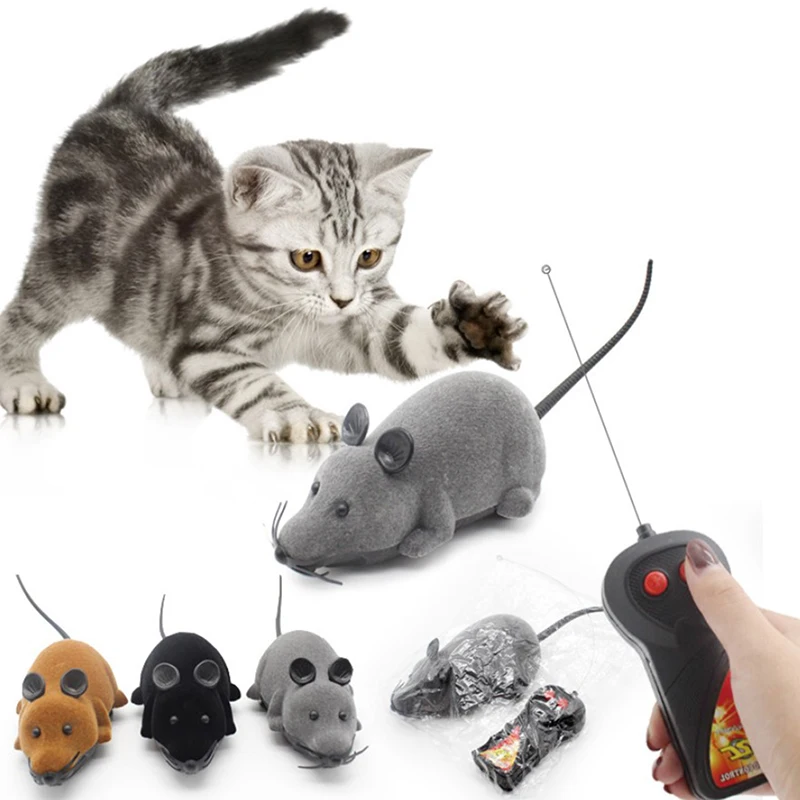

RC Funny Wireless Electronic Remote Control Mouse Rat Pets Toy for Cats Hot Electronic Rat Mice Toy for Kitten Cat Interactive