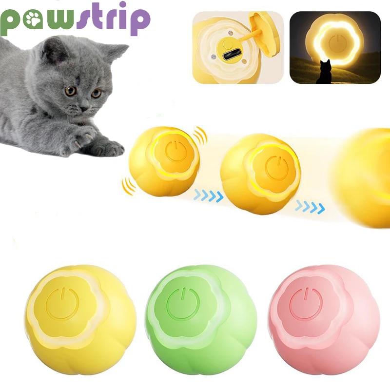 

Smart Cat Toys Automatic Rolling Ball USB Rechargeable Electric Cat Toys Bite Resistance Kitten Dog Interactive Toy Pet Supplies