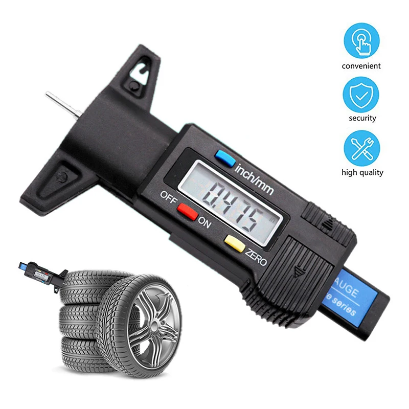 

Digital Car Tyre Tire Tread Depth Gauge Meter Measurer Tool Caliper Thickness Gauges Tread Monitoring System Measuring Tool