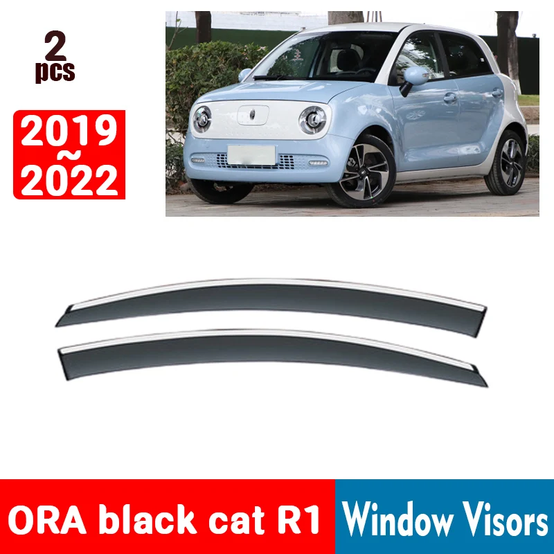 FOR ORA Black Cat R1 2019-2022 Window Visors Rain Guard Windows Rain Cover Deflector Awning Shield Vent Guard Shade Cover Trim