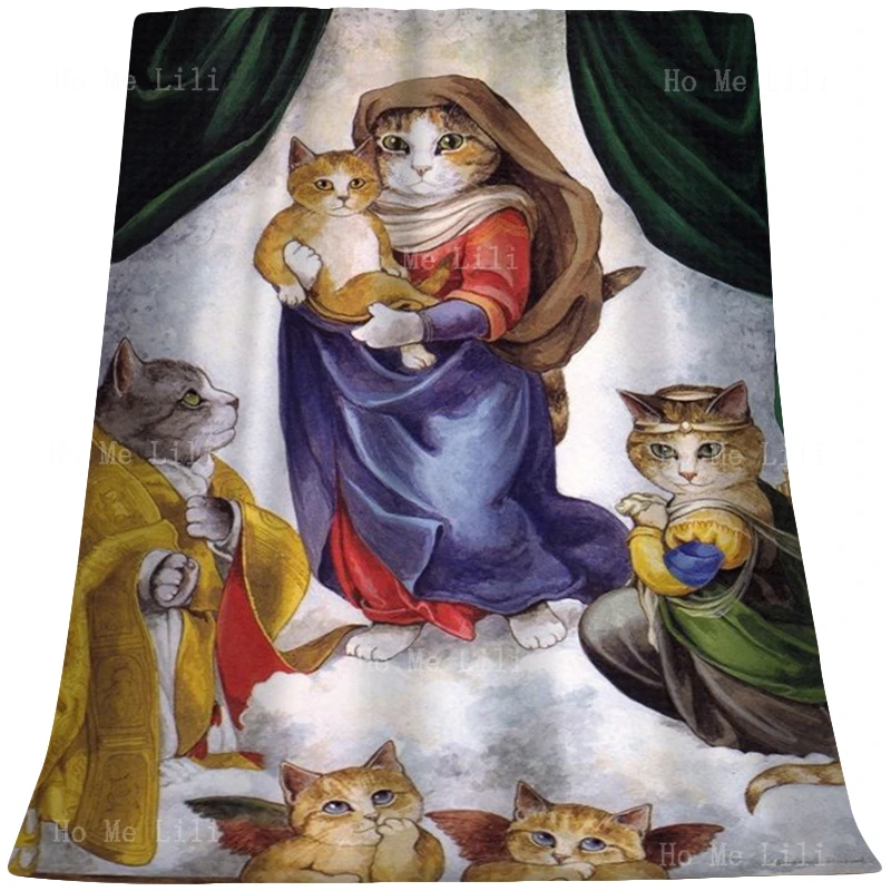 

Sistine Virgin Fat Kitten Turns Into Famous Painting Hero Removable Nipple Surgery Cats Of Land Flannel Blanket By Ho Me Lili