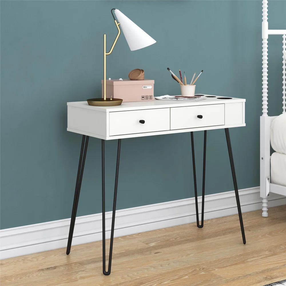 

Madison At Home Vanity with Drawers, Whitewith Makeup Mirrors Dressers Cabinets