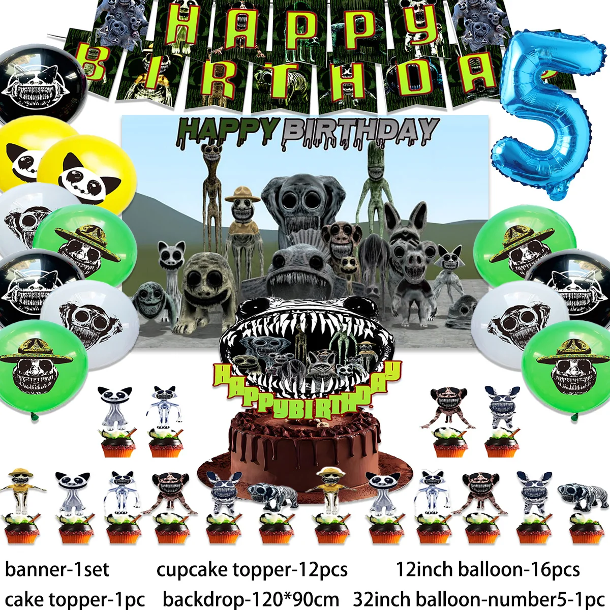 Umi Zoonomaly принадлежности для дня рождения декоративные мотузные животные