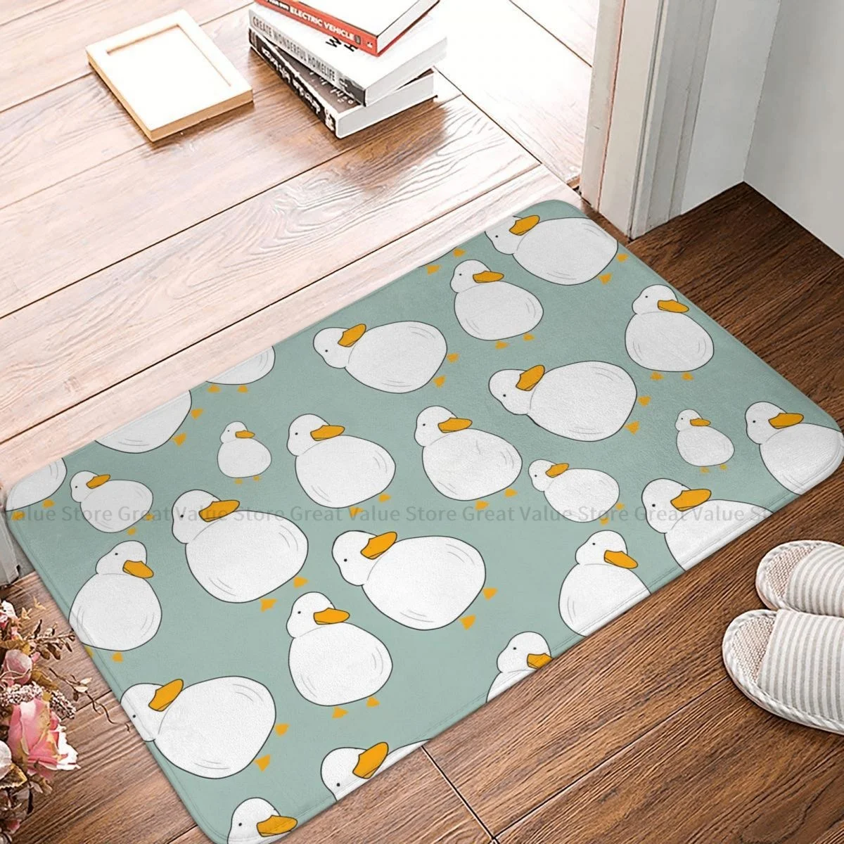 

Birds Animals Bathroom Non-Slip Carpet Chubby Duck Pattern Living Room Mat Entrance Door Doormat Home Decoration Rug
